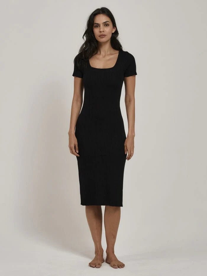 THRILLS - NISHA KNIT DRESS  - BLACK