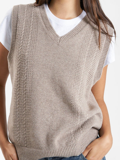 THRILLS - Imperial Jacquard Knit Vest - Sand