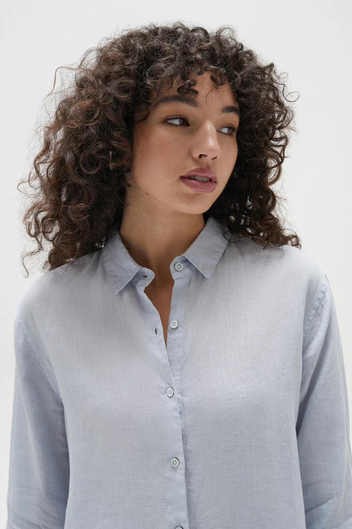 ASSEMBLY LABEL - Xander L/S Linen Shirt - BLUE HAZE