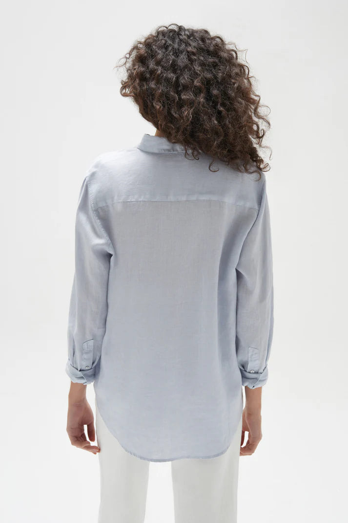 ASSEMBLY LABEL - Xander L/S Linen Shirt - BLUE HAZE