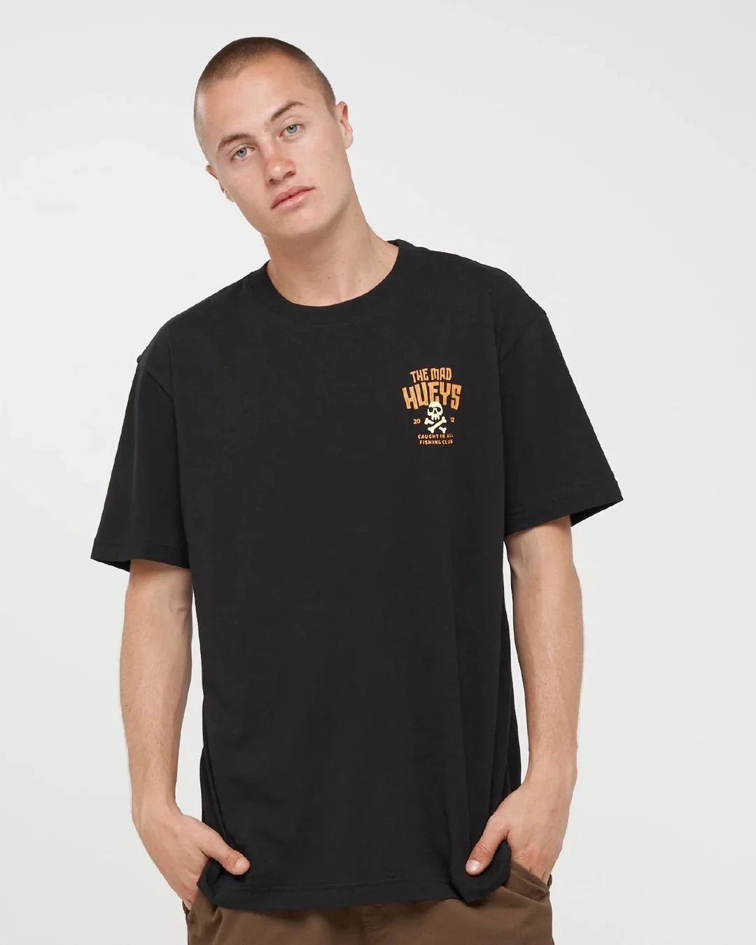 THE MAD HUEYS - Caught FK Skull SS Tee - BLACK