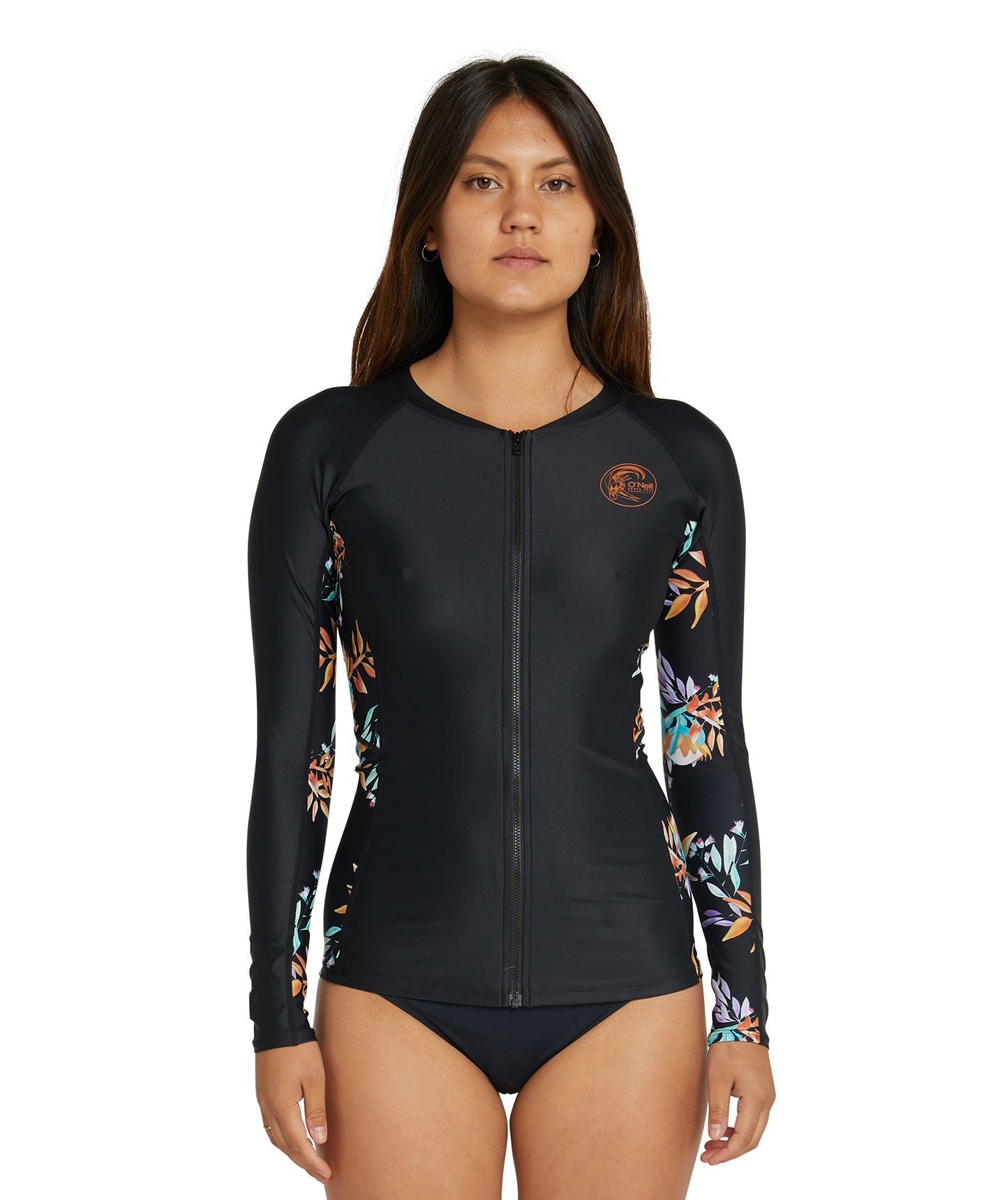 O'NEILL - Bahia Lycra FZ LS Rash Vest  - AUST/BLACK