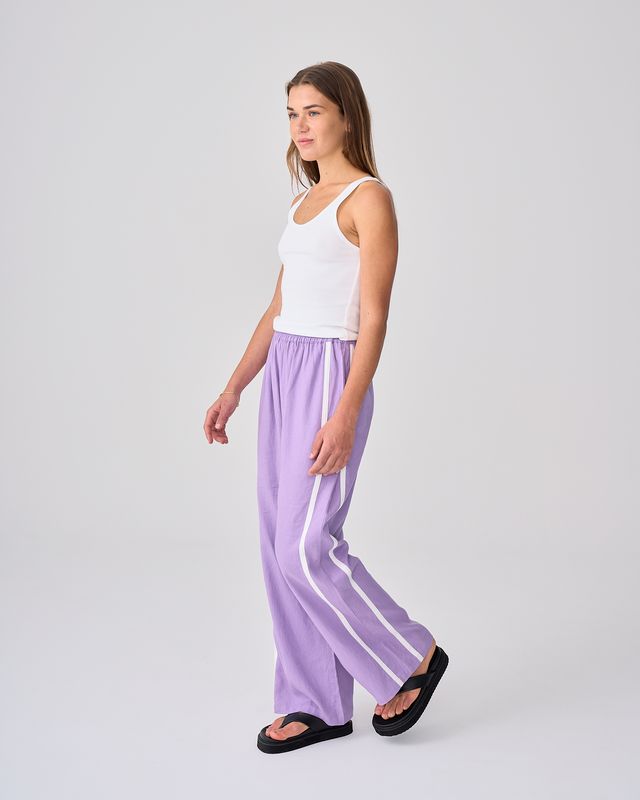 NEAR THE SEA - Linen Racer Pant - Lilac