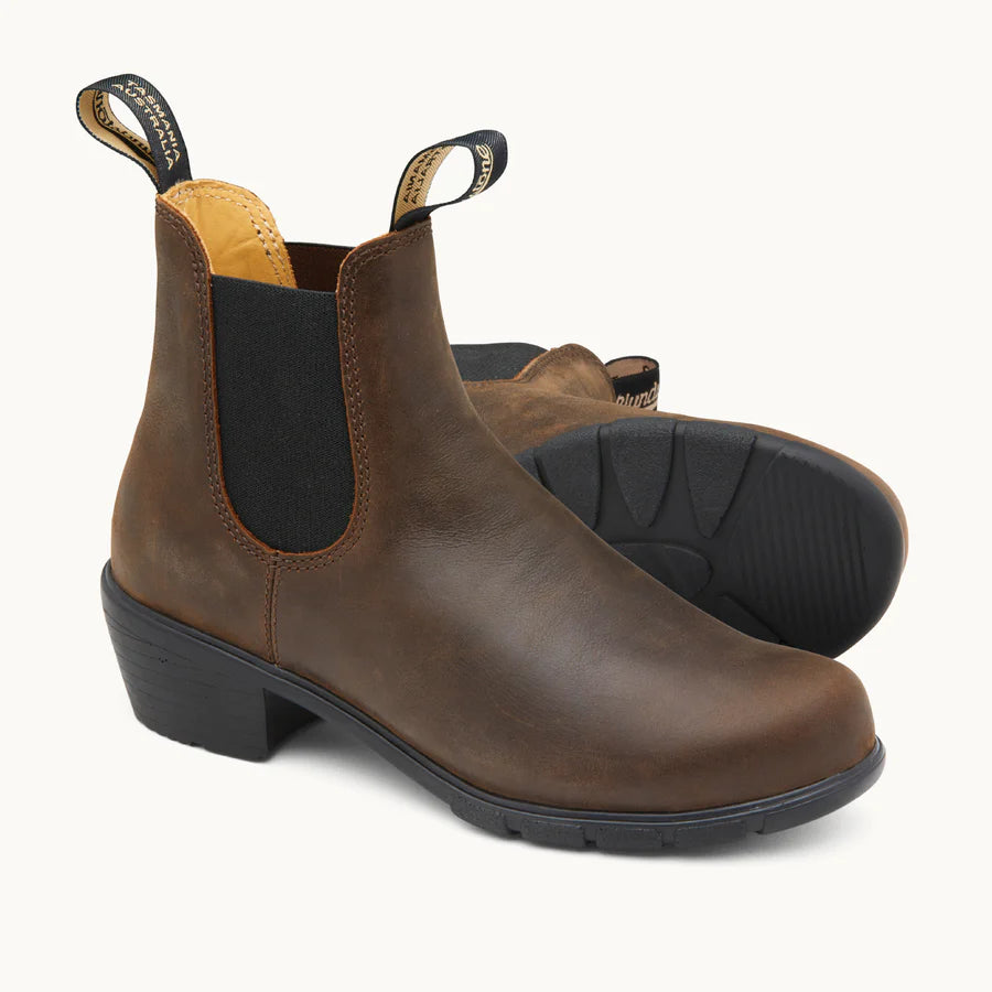 BLUNDSTONE - Womens Elastic Sided Heel Boot 1673 - ANTIQUE BROWN