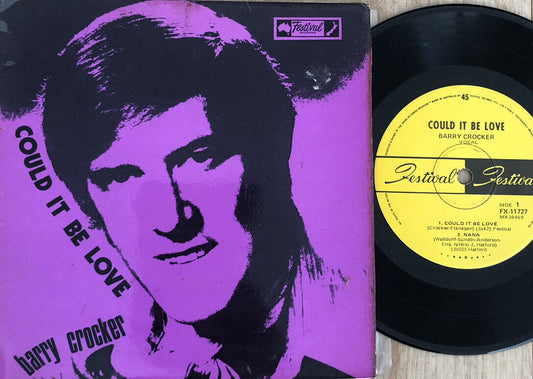 BARRY CROCKER Rare 1971 Aust Only 7" OOP Festival EP "Could It Be Love"