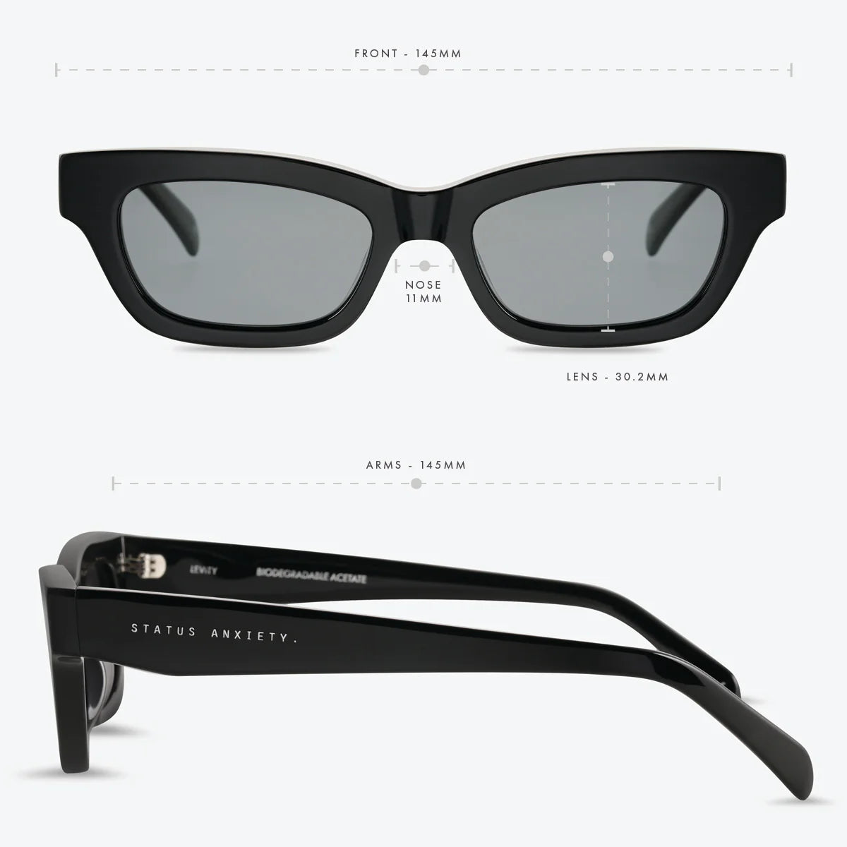 STATUS ANXIETY - Levity Sunglasses - BLACK