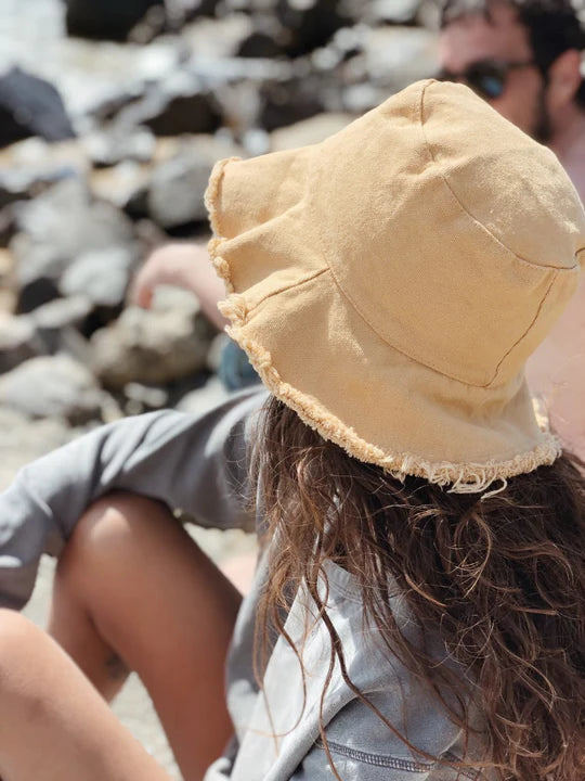 Salty Shadows - Cotton Frayed edge Bucket Hat