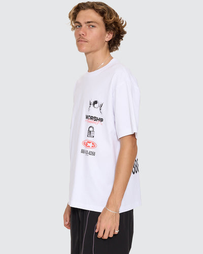 WORSHIP - Toll Free Tee - WHITE