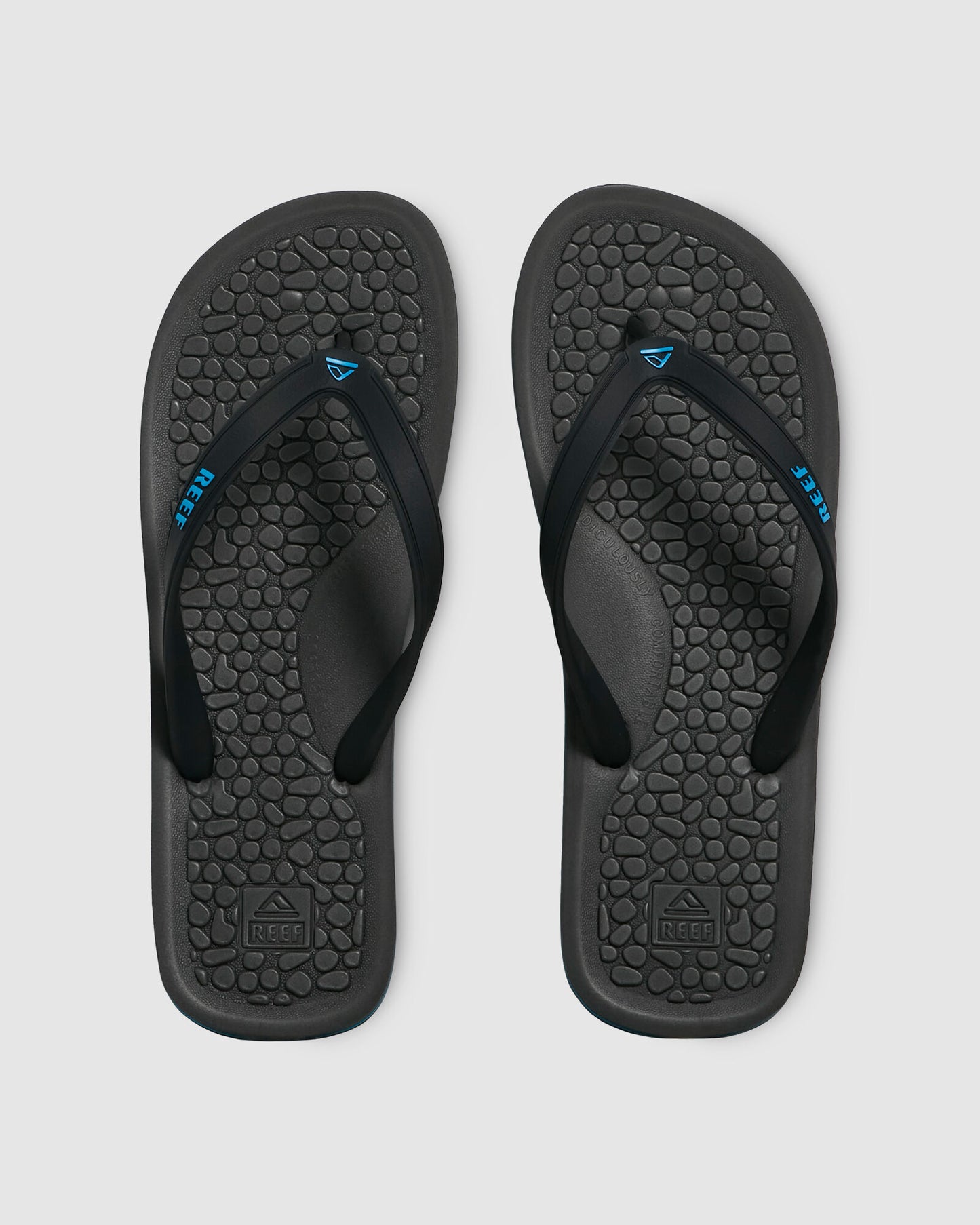 REEF - G - Land Rubber Thongs - BLACK/BLUE