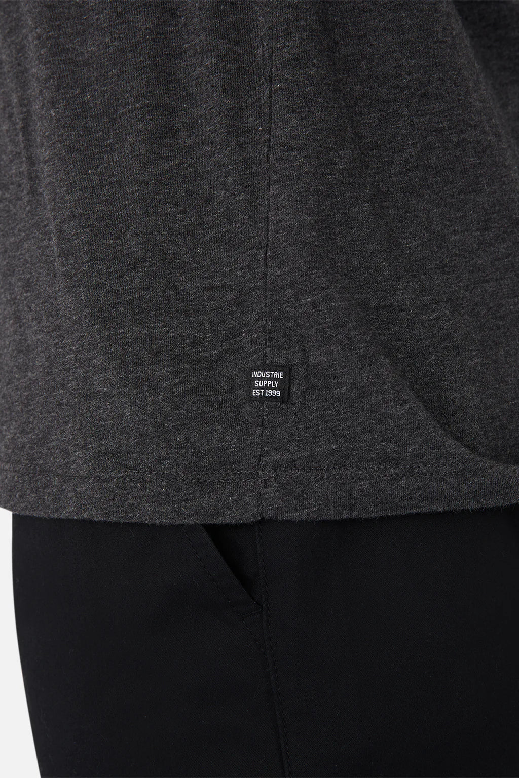 INDUSTRIE - THE NEW BASIC VEE TEE - CHARCOAL MARLE