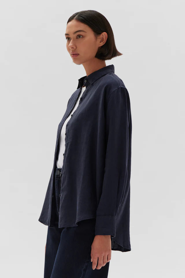 ASSEMBLY LABEL - Xander Long Sleeve  Shirt - TRUE NAVY