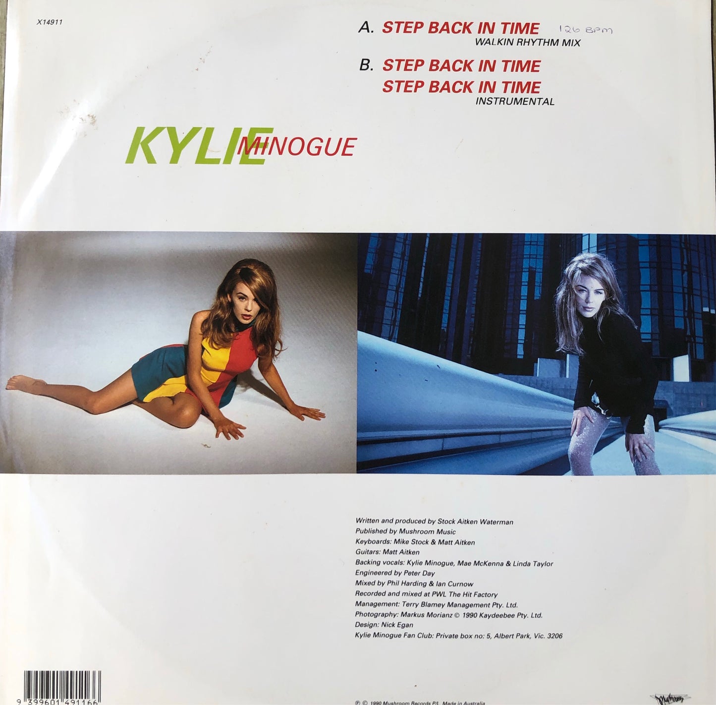 Kylie Minogue Step Back In Time 12'' Mushroom Australia 1990 X14911