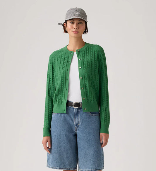 LEVIS - Supersoft Crewneck Cardigan - Pine Green