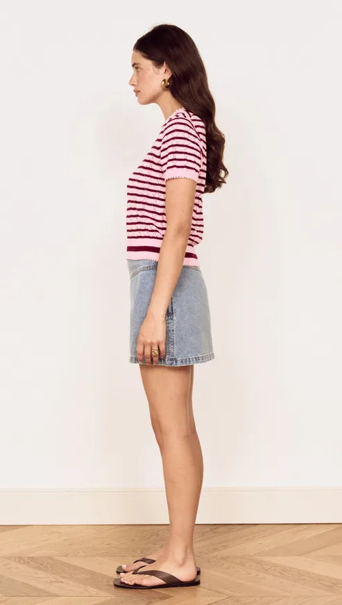 MINKPINK - Calla Knit Tee - ROSE/PINK STRIPE