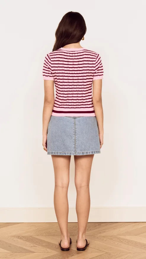 MINKPINK - Calla Knit Tee - ROSE/PINK STRIPE
