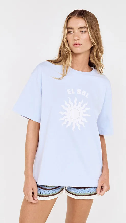 MINKPINK - El Sol Printed Tee - BLUE/WHITE