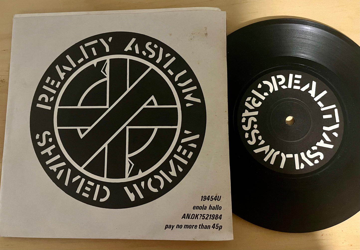 CRASS Reality Asylum / Shaved Women 7'' 45