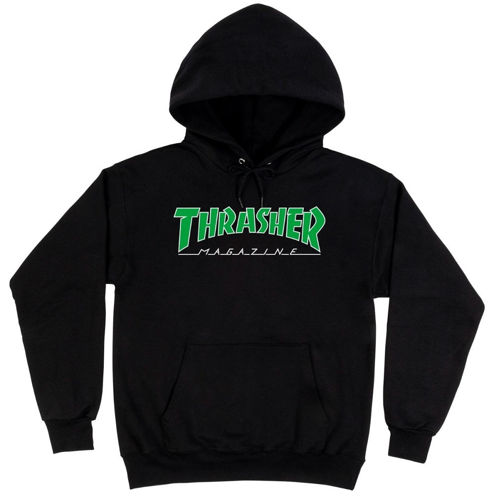 THRASHER - Outlined Hood - BLACK/GREEN