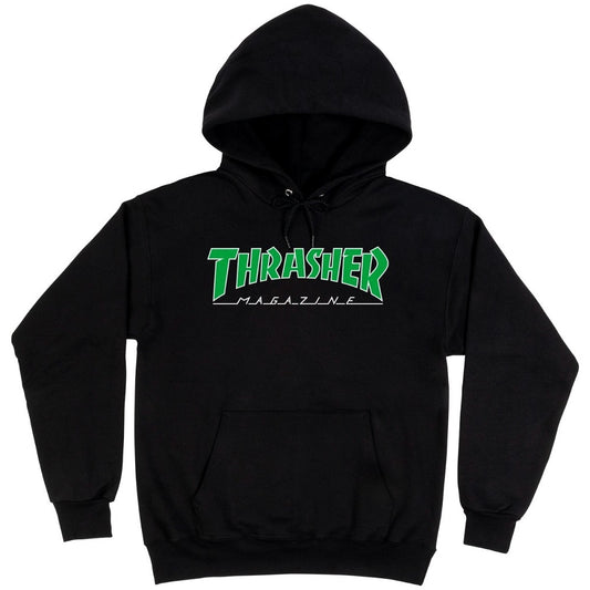 THRASHER - Outlined Hood - BLACK/GREEN