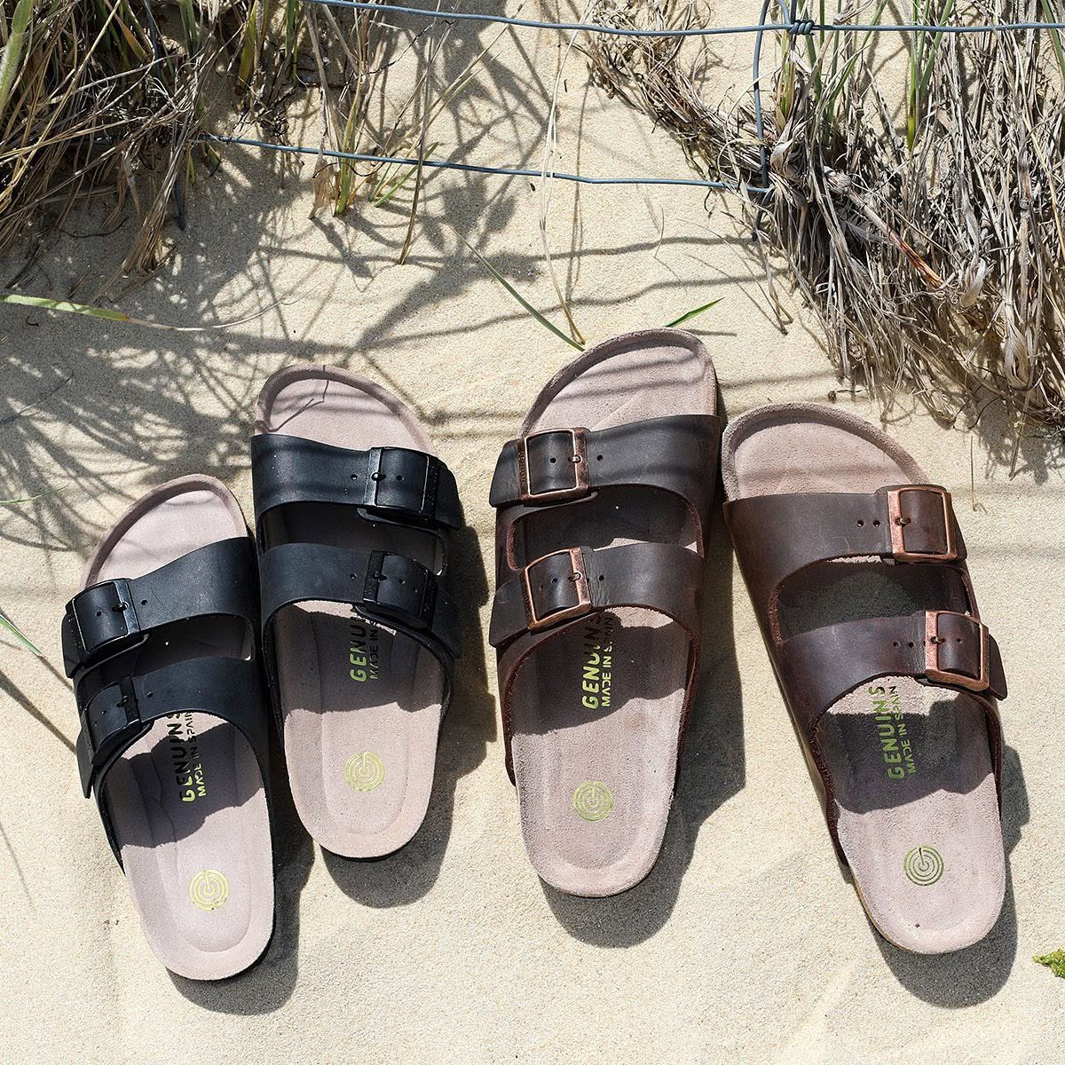 GENUINS - Hawaii Oiled Leather Sandal - BROWN