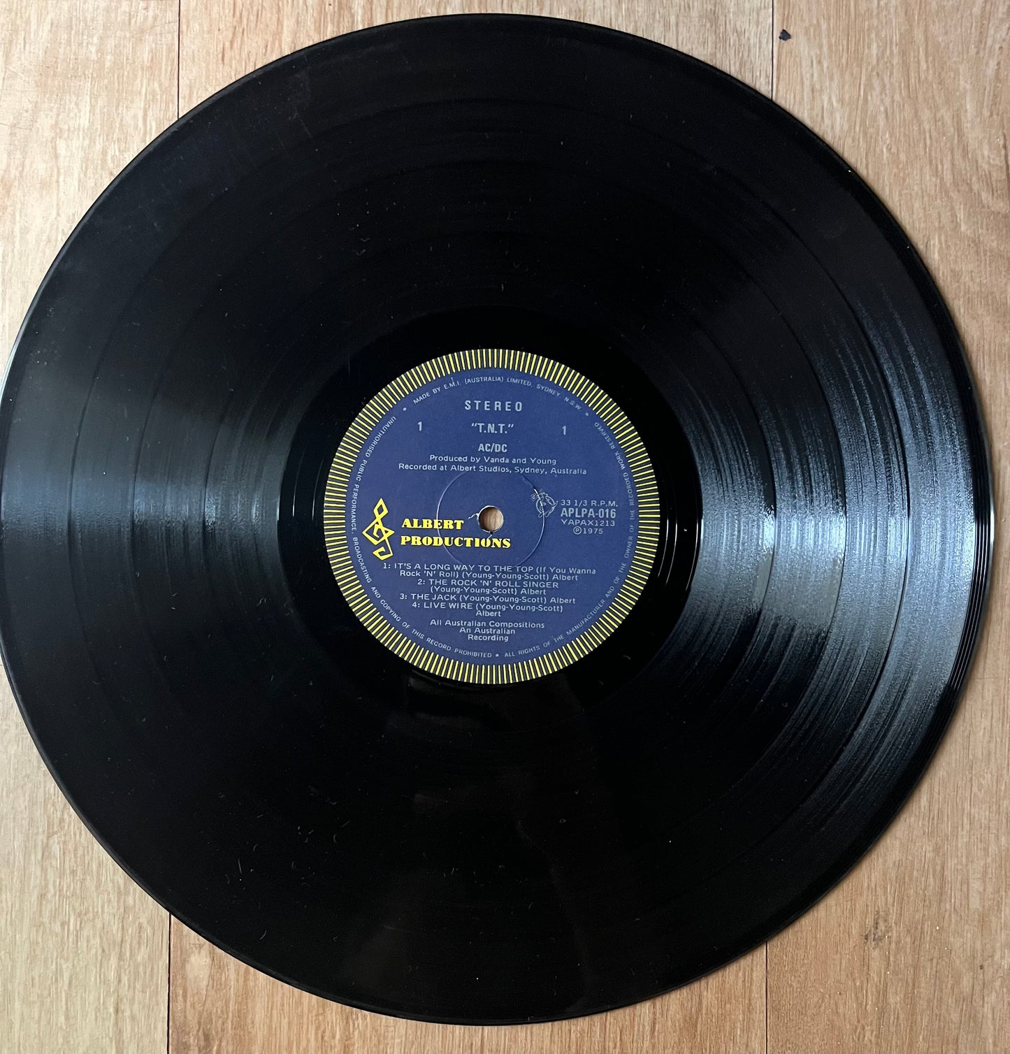 AC/DC T.N.T. 1976 Australia - LP Vinyl Record - Albert Blue Roo Label 1st Press