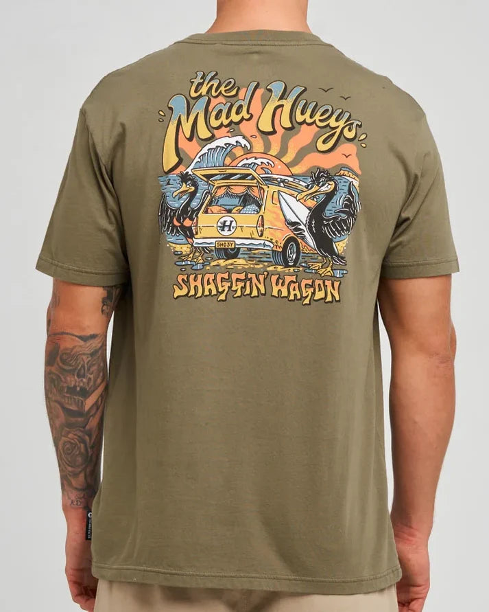 THE MAD HUEYS - Shaggin Wagon SS Tee - OLIVE