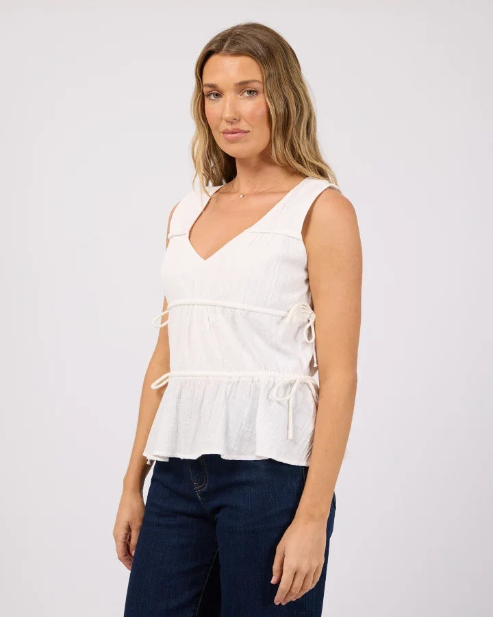 ALL ABOUT EVE - Heidi Ruched Top - VINTAGE WHITE