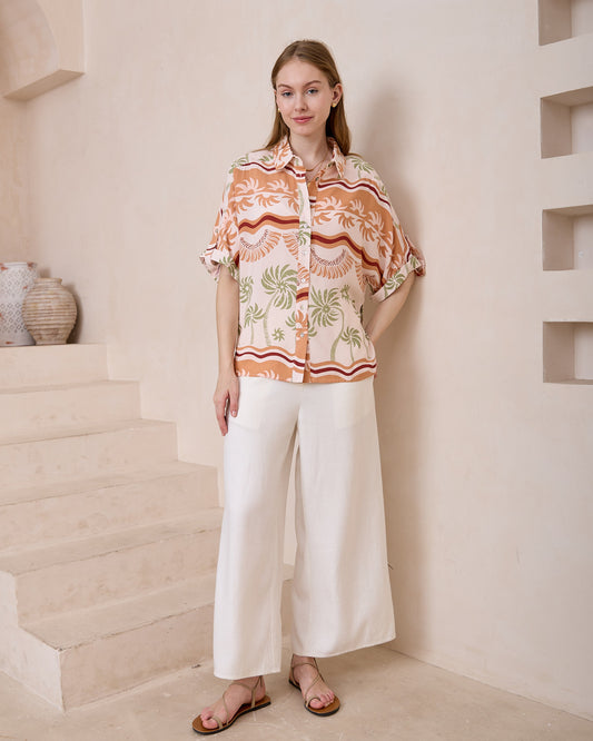 IRIS MAXI -  Blouse - RUST PRINT