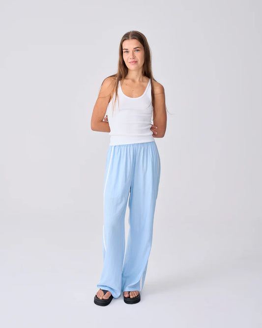 NEAR THE SEA - Linen Racer Pant - Ocean