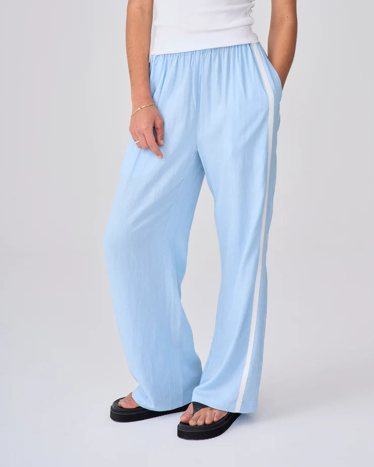 NEAR THE SEA - Linen Racer Pant - Ocean