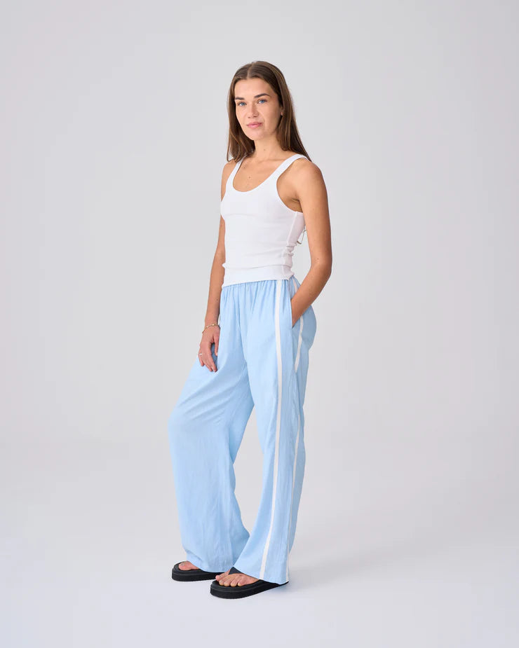 NEAR THE SEA - Linen Racer Pant - Ocean