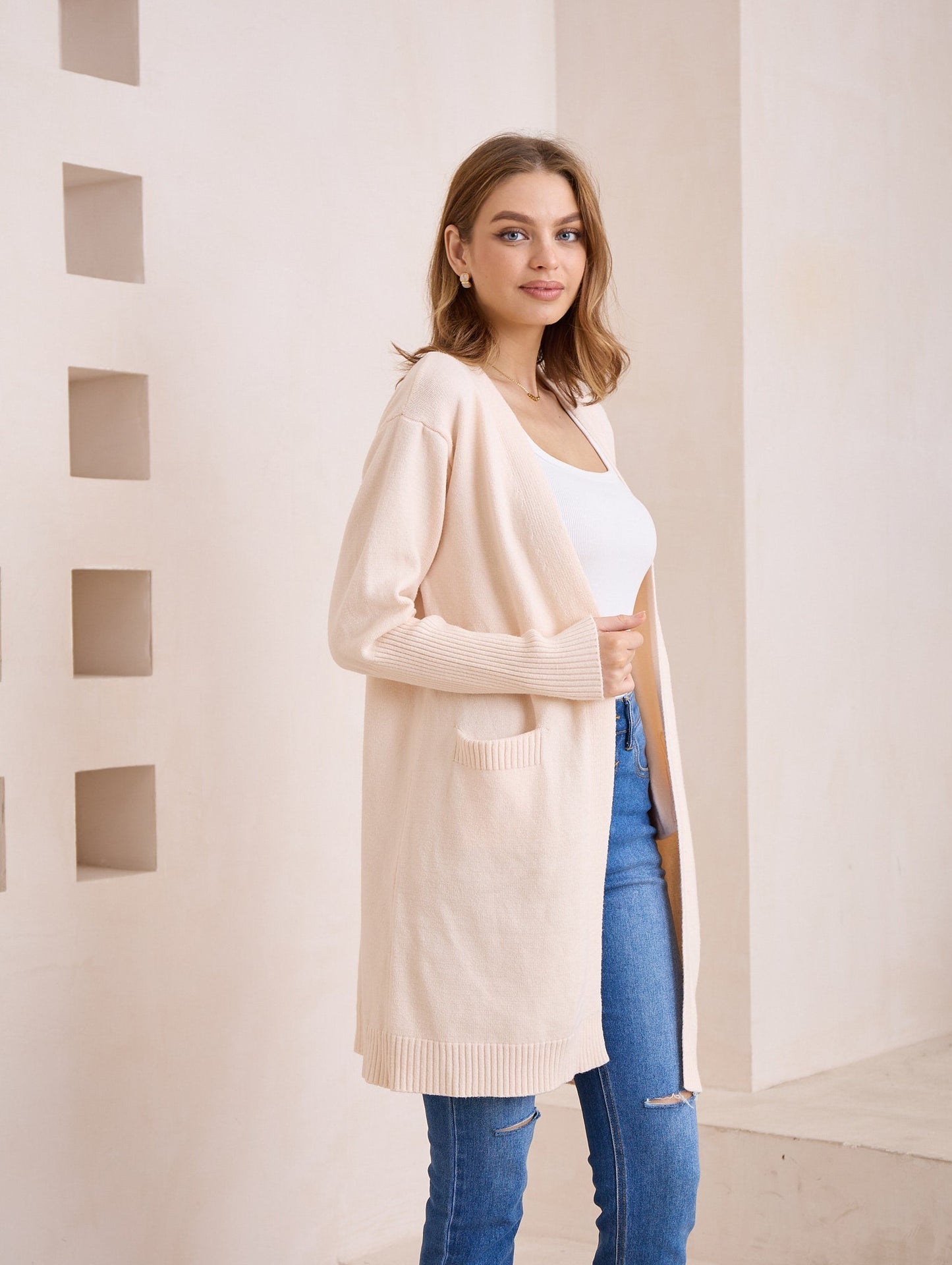 IRIS MAXI - Cardigan - VANILLA