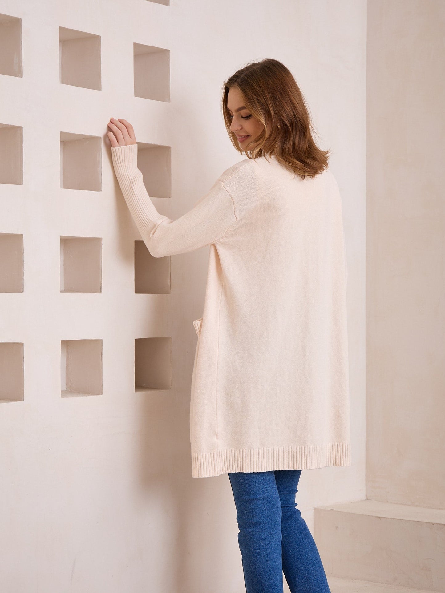IRIS MAXI - Cardigan - VANILLA