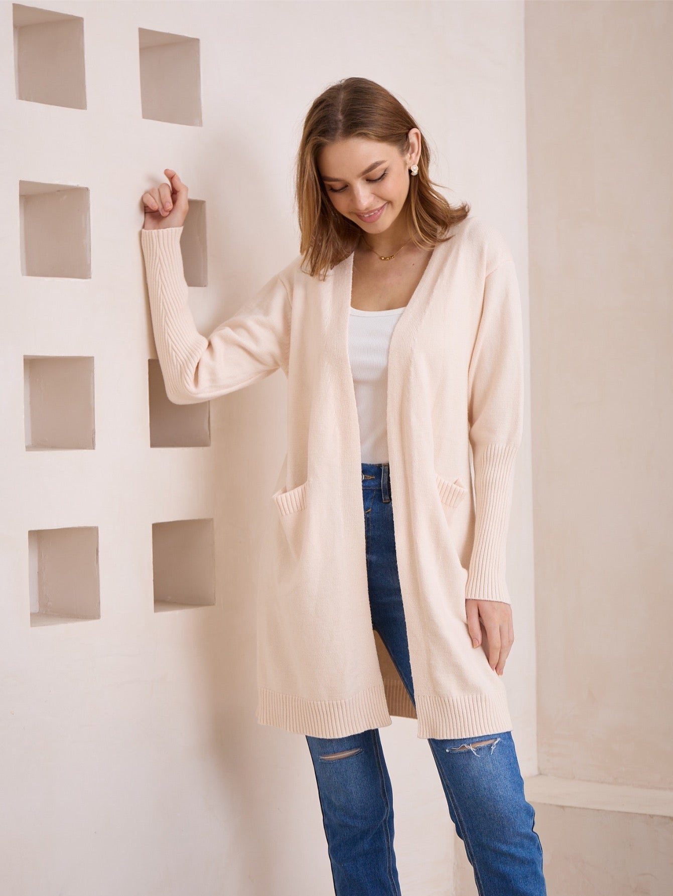 IRIS MAXI - Cardigan - VANILLA