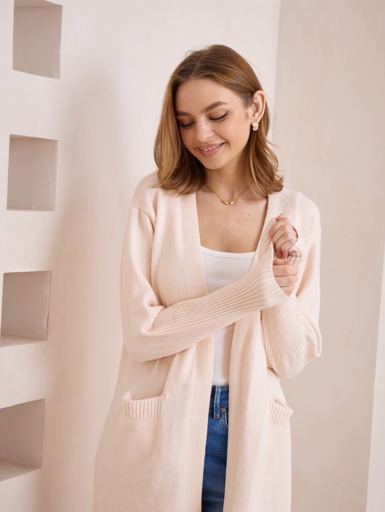 IRIS MAXI - Cardigan - VANILLA