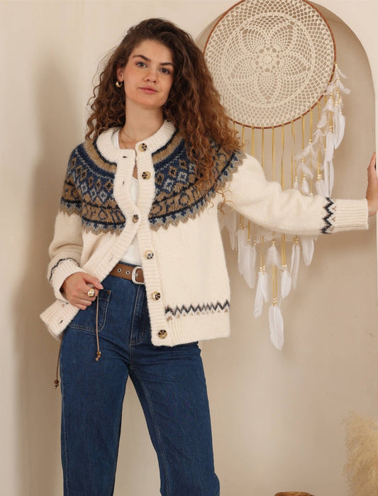 IRIS MAXI - Woodstock Cardigan - NAVY