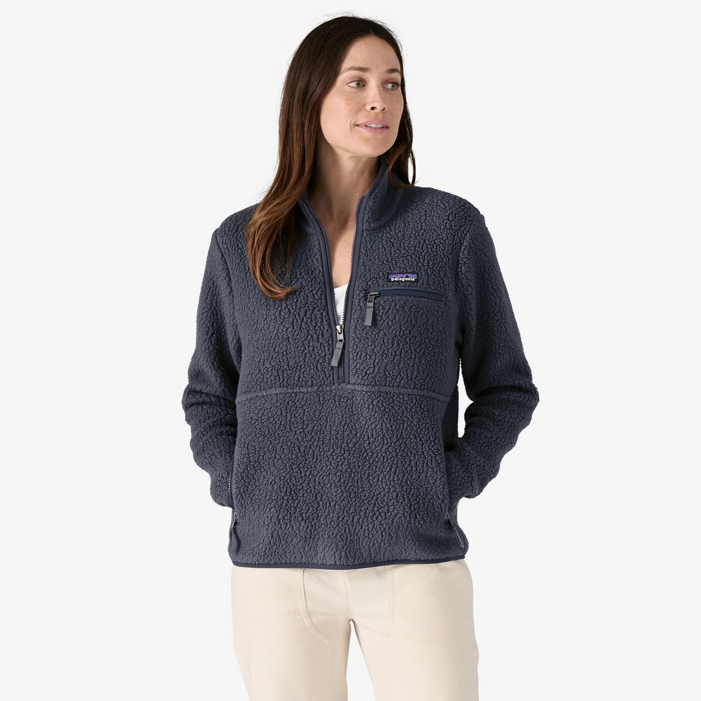 PATAGONIA - Women's Retro Pile Fleece Marsupial Pullover - Smolder Blue