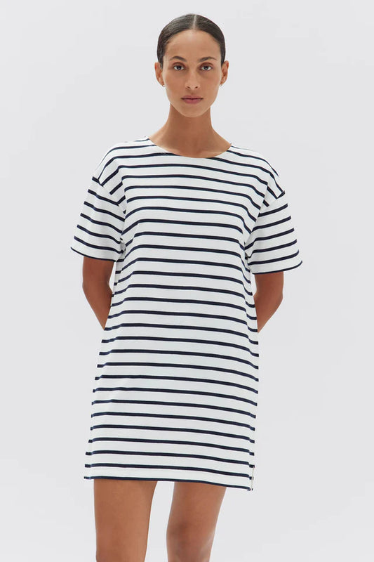 ASSEMBLY LABEL - Bateau Tee Dress - Trye Navy Stripe