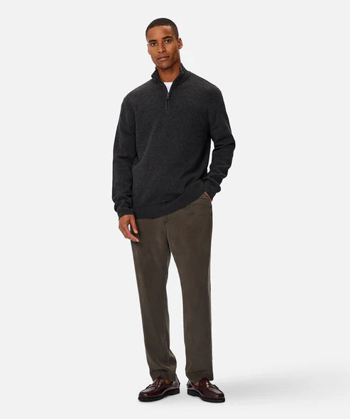 INDUSTRIE - The Lakewood Zip Neck Knit - CHAR 20