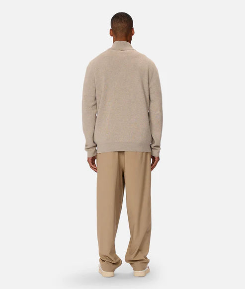 INDUSTRIE - THE LAKEWOOD ZIP NECK KNIT - WHEAT M 24
