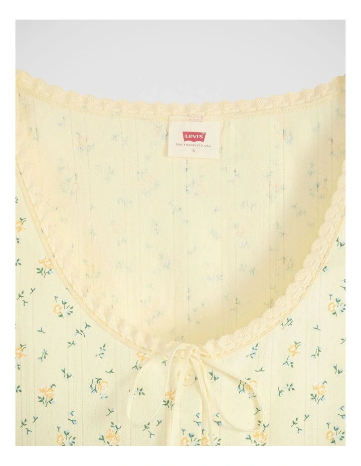 LEVI'S - Women's Dry Goods Pointelle Lace Tank - ISABEL FLORAL PEAR SORBET