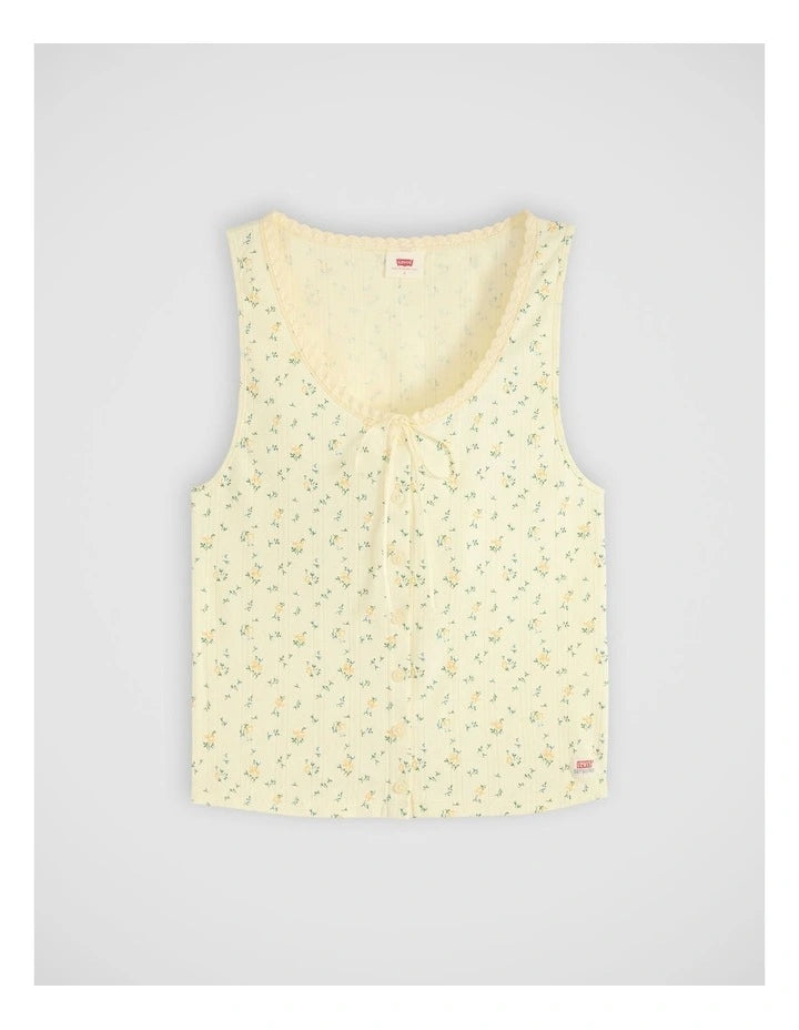 LEVI'S - Women's Dry Goods Pointelle Lace Tank - ISABEL FLORAL PEAR SORBET