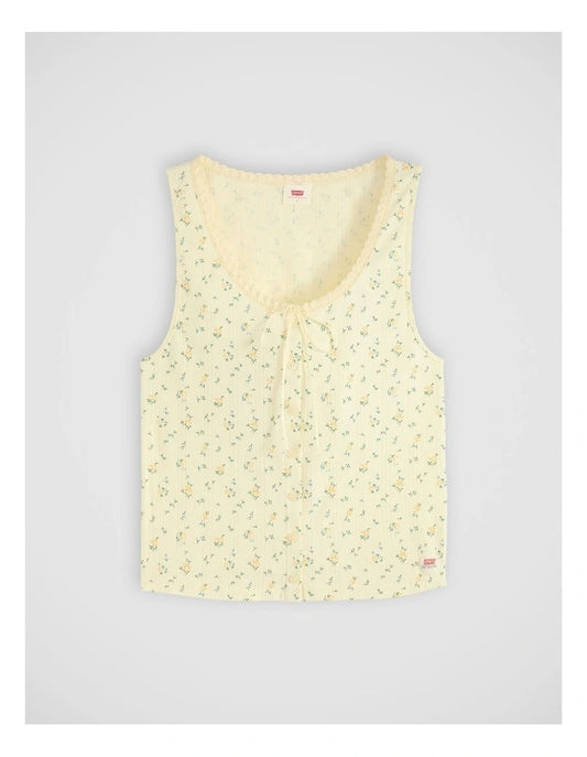 LEVI'S - Women's Dry Goods Pointelle Lace Tank - ISABEL FLORAL PEAR SORBET