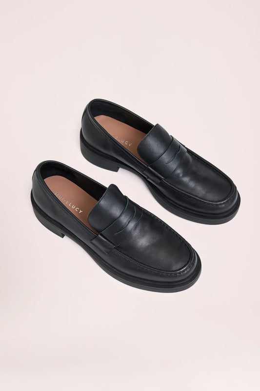 NUDE LUCY  - ALLEGRA LEATHER LOAFER - BLACK