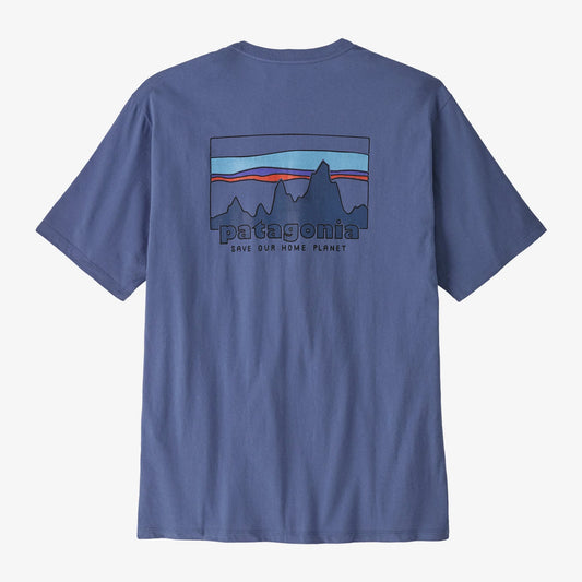 PATAGONIA - Men's '73 Skyline Organic T-Shirt - Current Blue