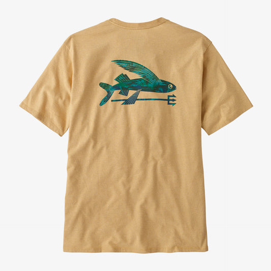 PATAGONIA - M's Flying Fish  Responsibilti- Tee - Flying Fish Cliffs and Coves CONIFER GREEN
