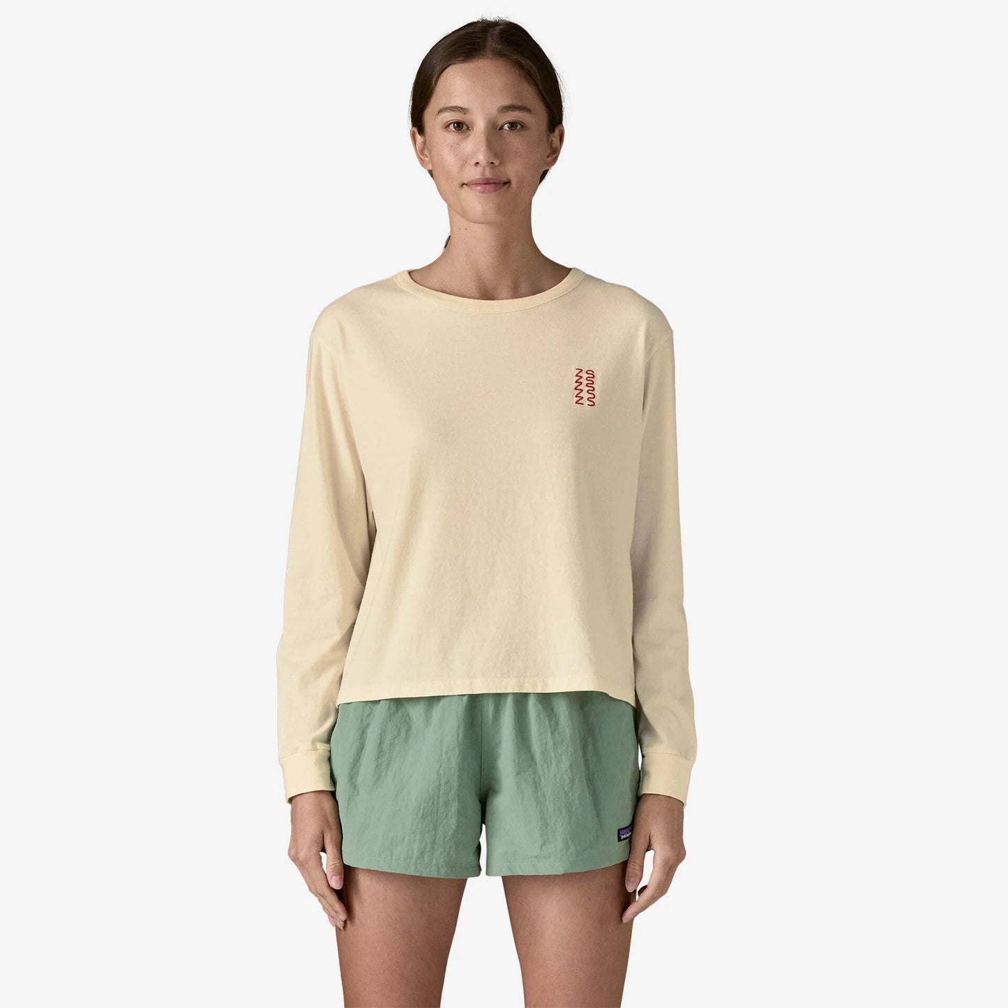 PATAGONIA - Women's Long-Sleeved Driftways Easy-Cut Organic T-Shirt - Undyed Natural
