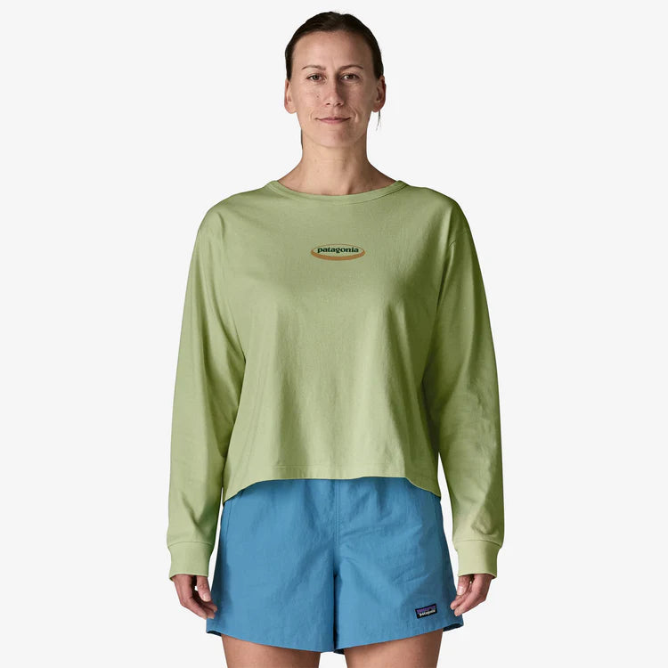 PATAGONIA - Women’s Long-Sleeved '95 Oval Logo Easy-Cut T-Shirt - Lichen Green