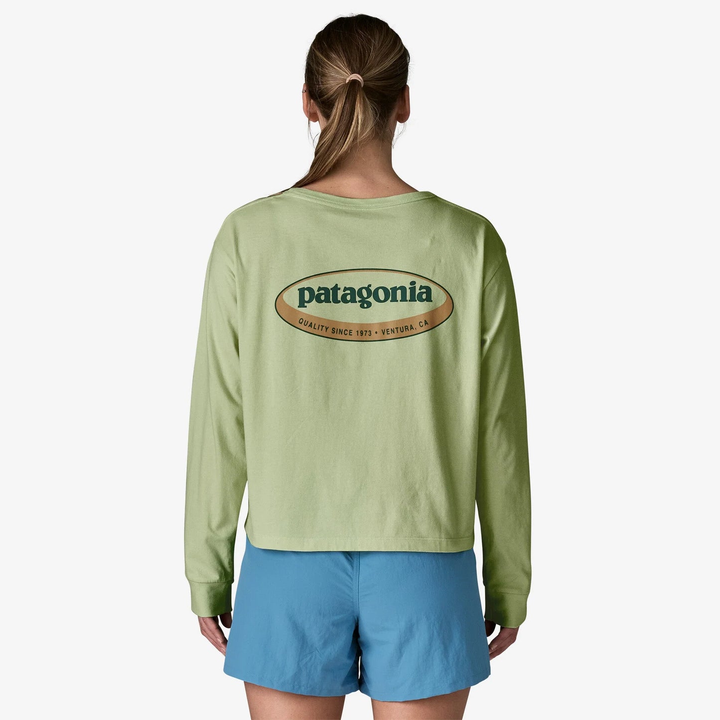 PATAGONIA - Women’s Long-Sleeved '95 Oval Logo Easy-Cut T-Shirt - Lichen Green