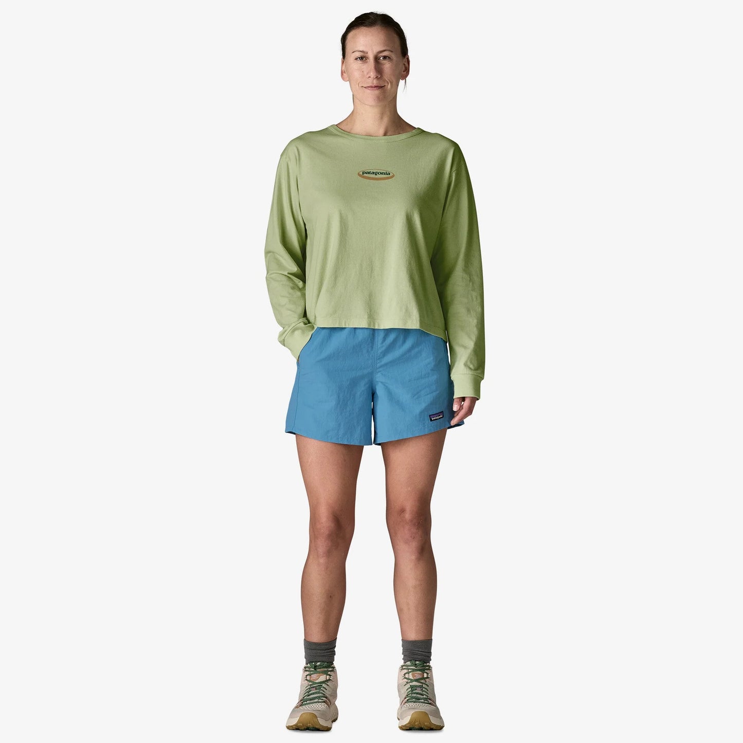 PATAGONIA - Women’s Long-Sleeved '95 Oval Logo Easy-Cut T-Shirt - Lichen Green